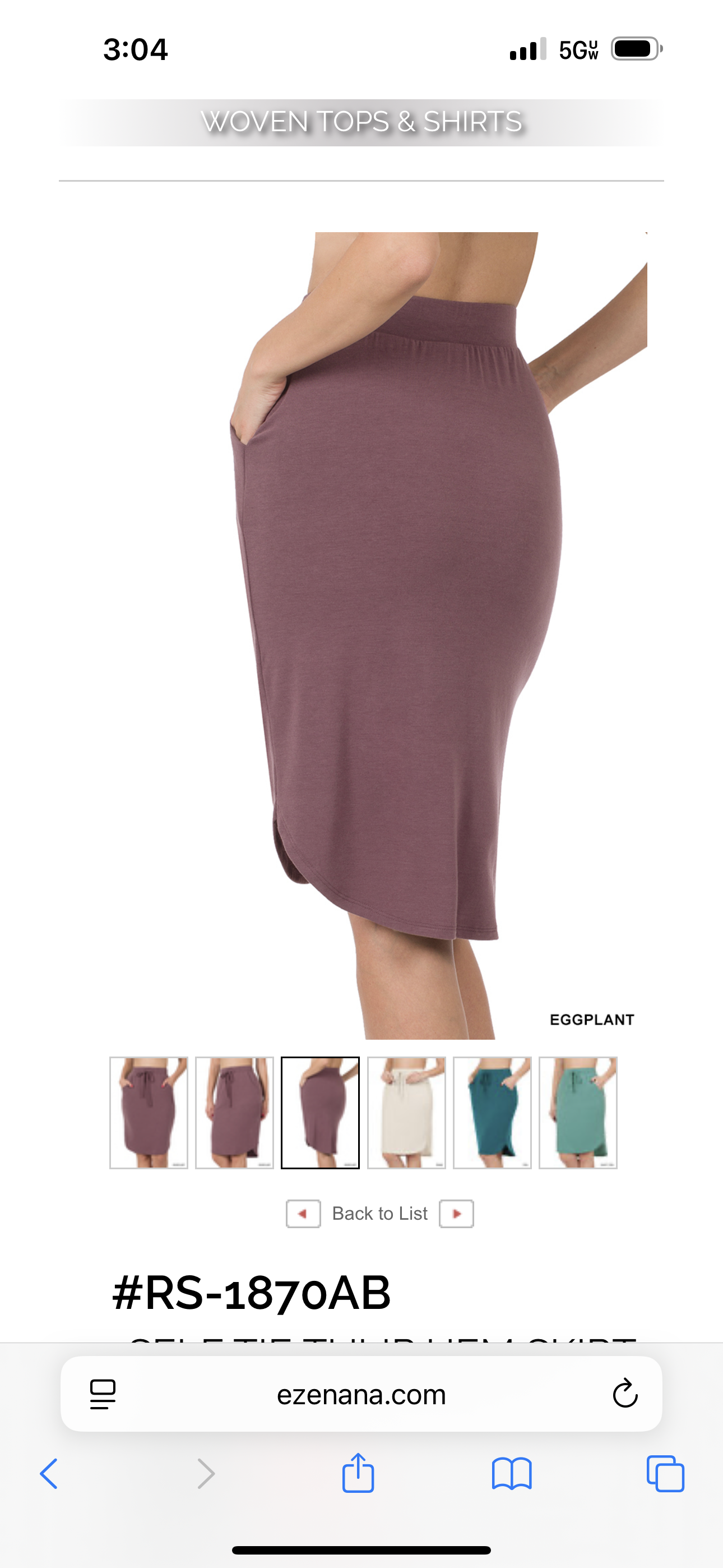 Zenana©️ Eggplant Knit Skirt
