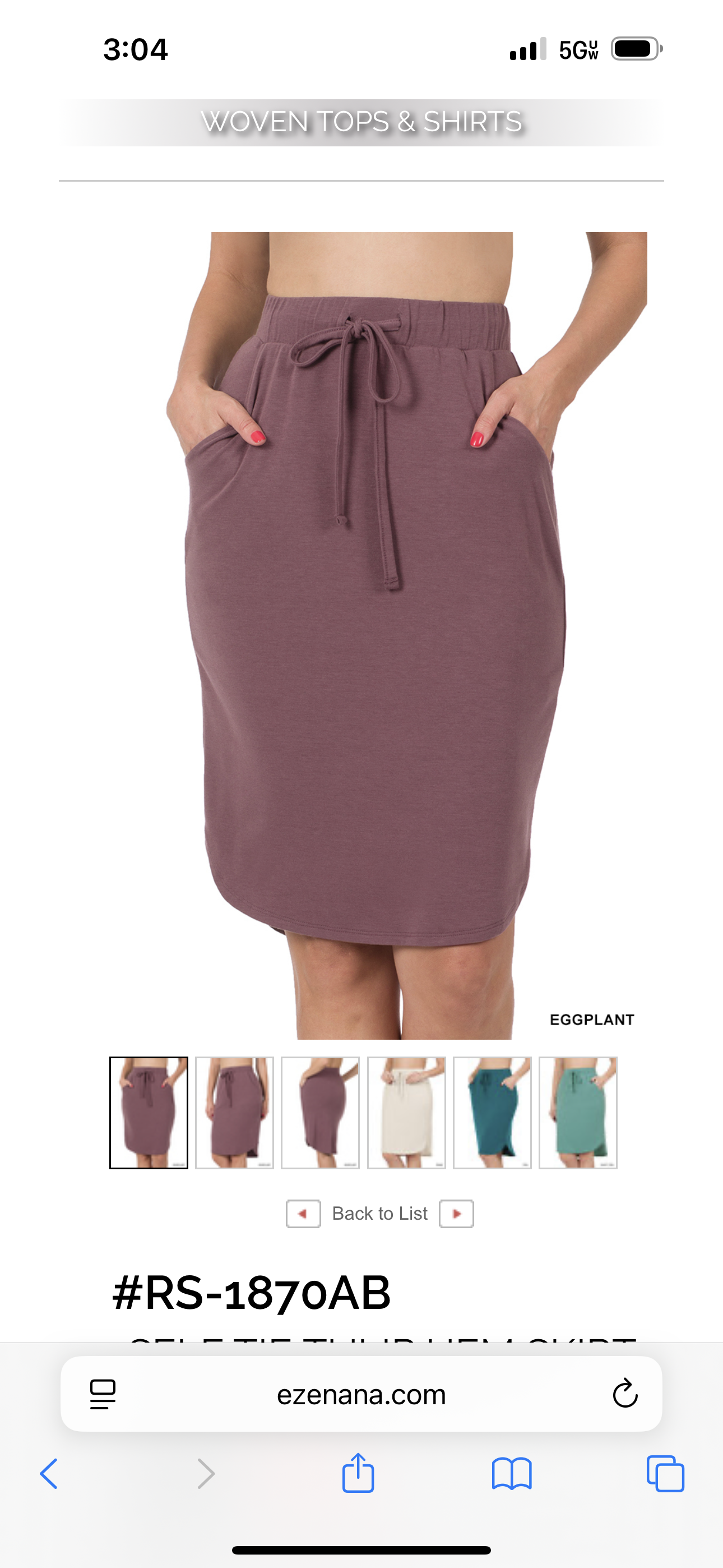 Zenana©️ Eggplant Knit Skirt