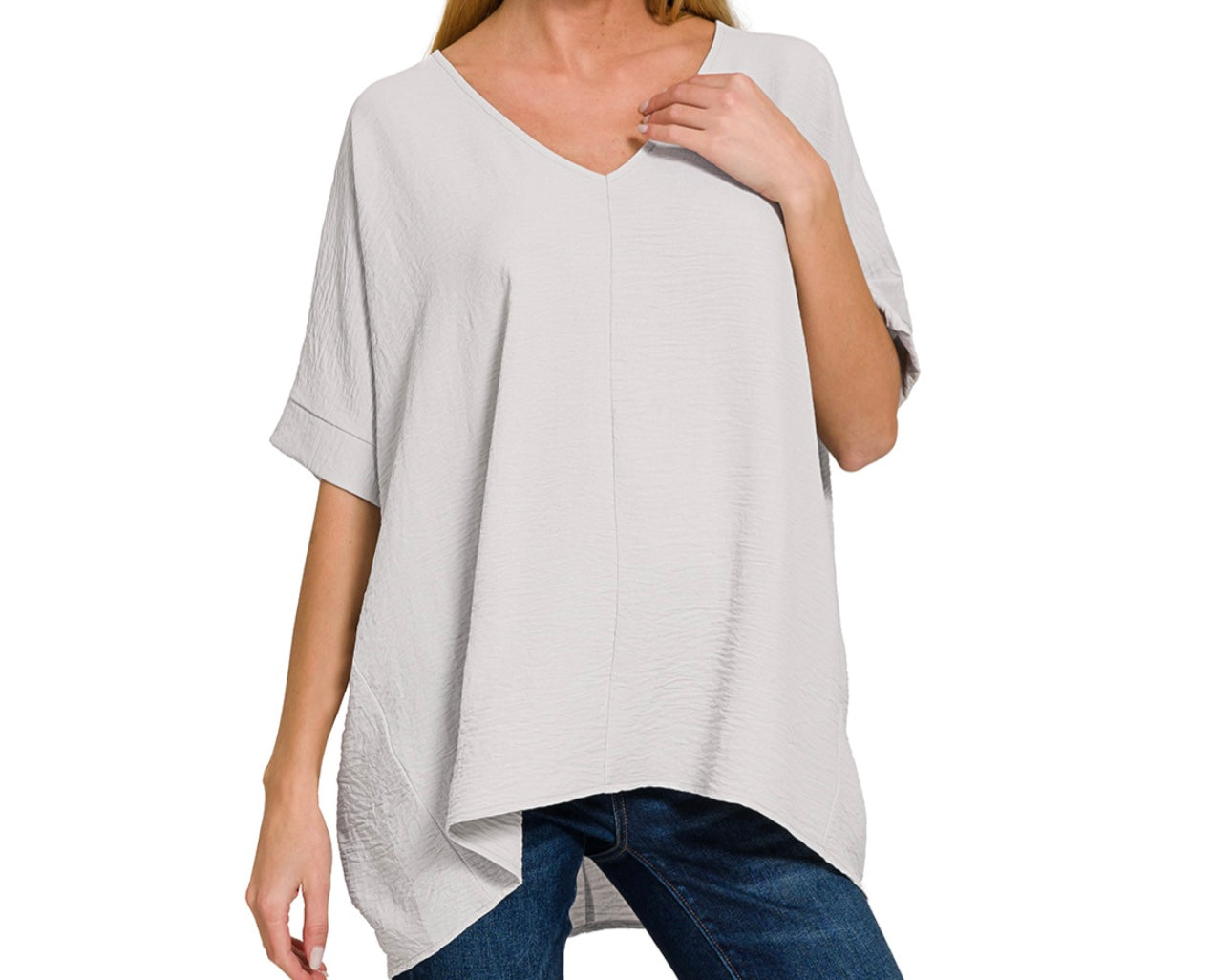 Zenana©️ Airflow V-Neck High-Low Top