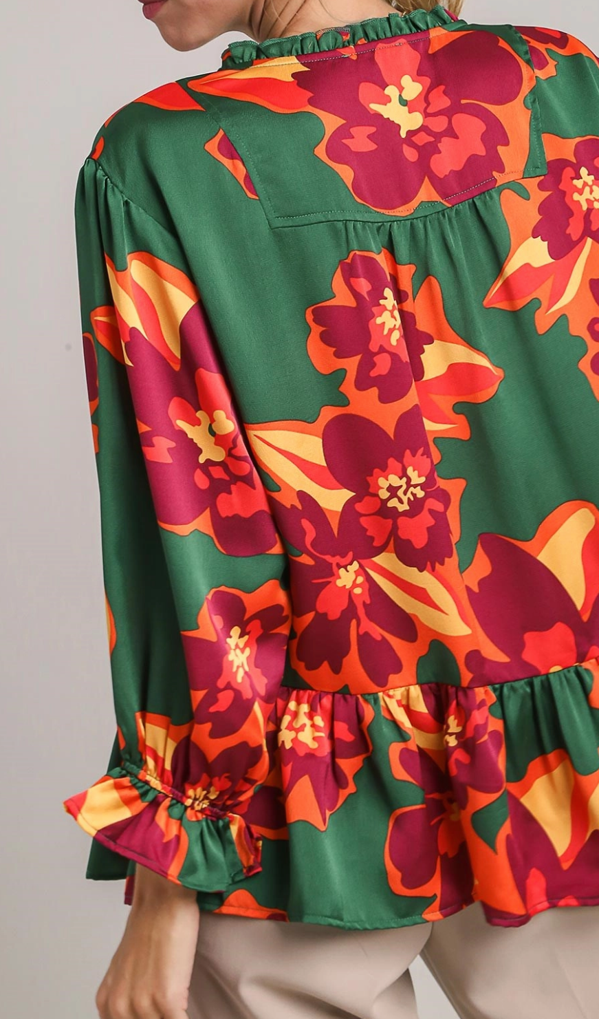 Umgee Green-Multi Blouse