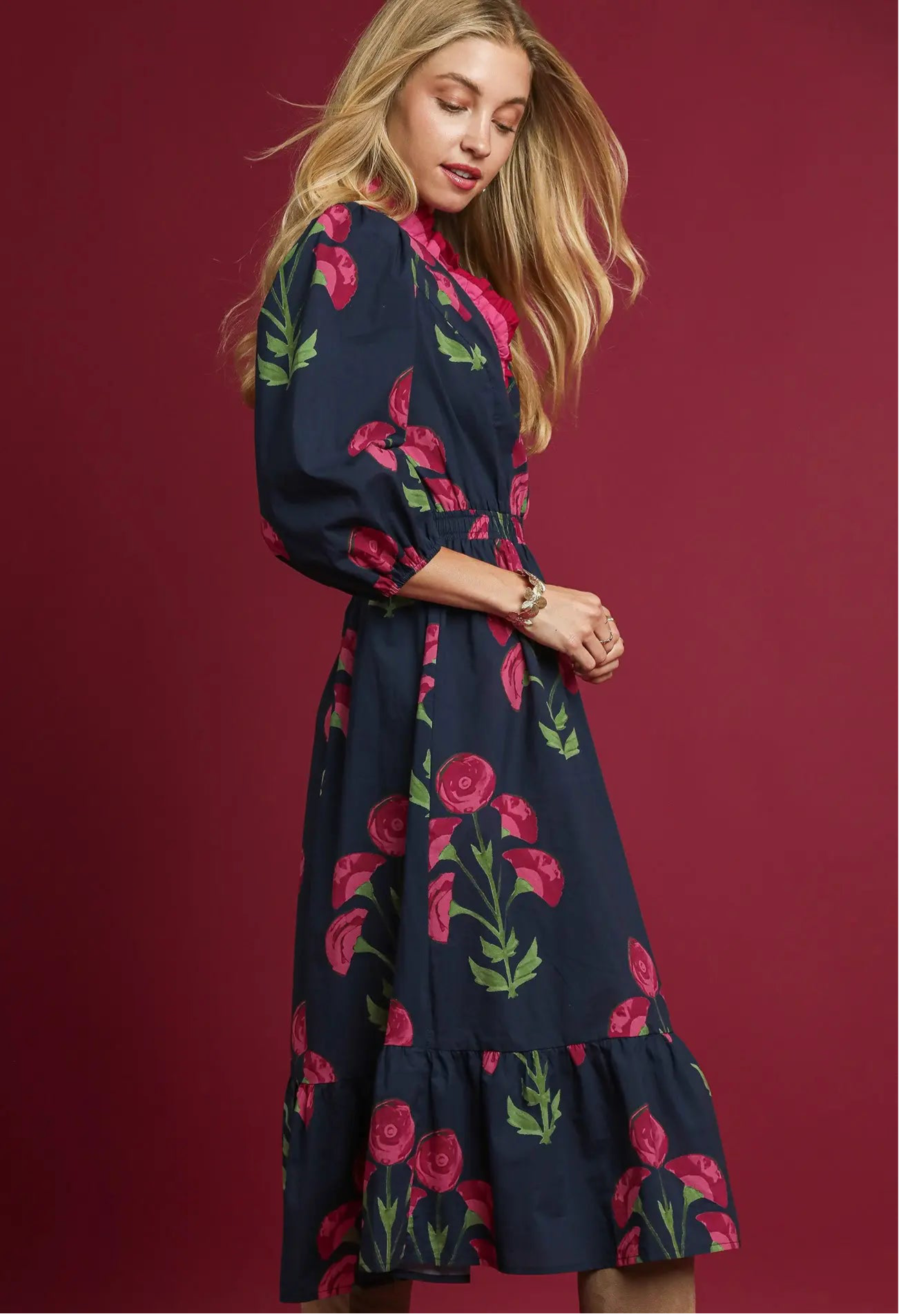 A Little Bit of Fall Dress, Navy