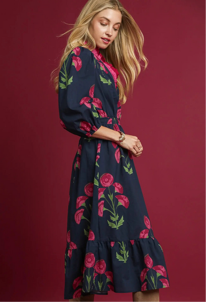 A Little Bit of Fall Dress, Navy