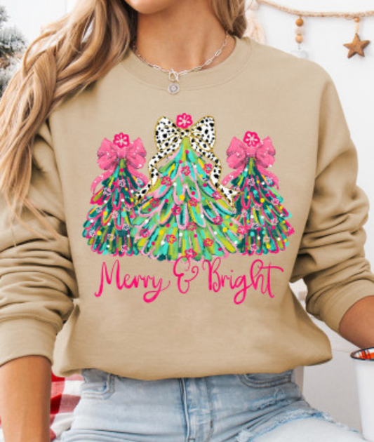 Christmas—Merry and Bright Tree Sweatshirt