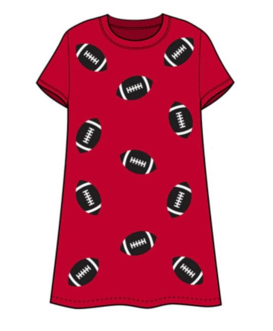 Mary Square©️ Game Day Red Dress w/Black Sequin Football