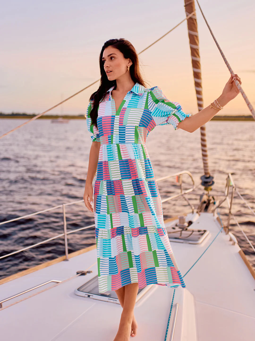 Mary Square©️ Yacht Club Flag Dress in Curvy
