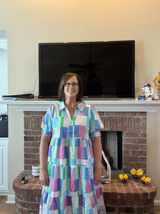 Mary Square©️ Yacht Club Flag Dress in Curvy