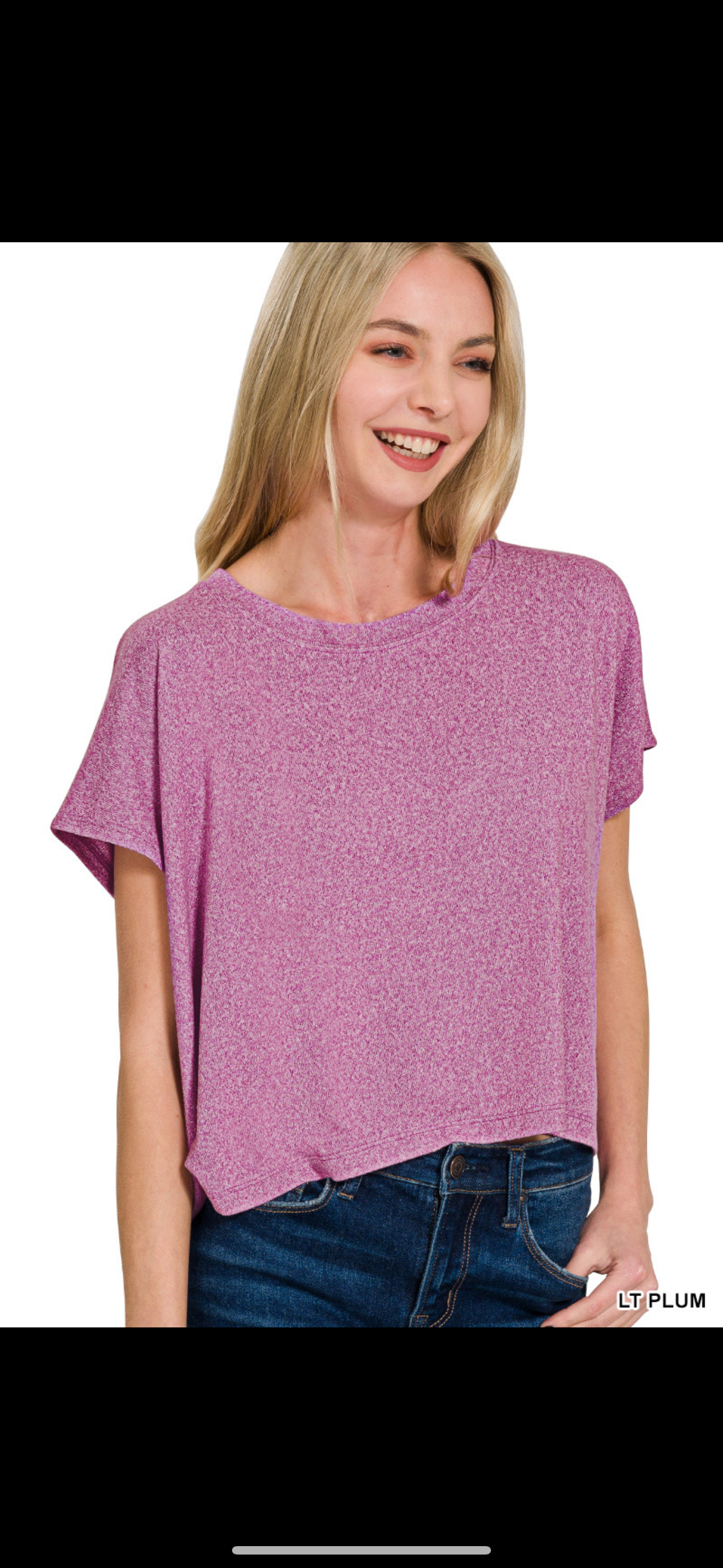 Zenana©️ Heathered Crop Top