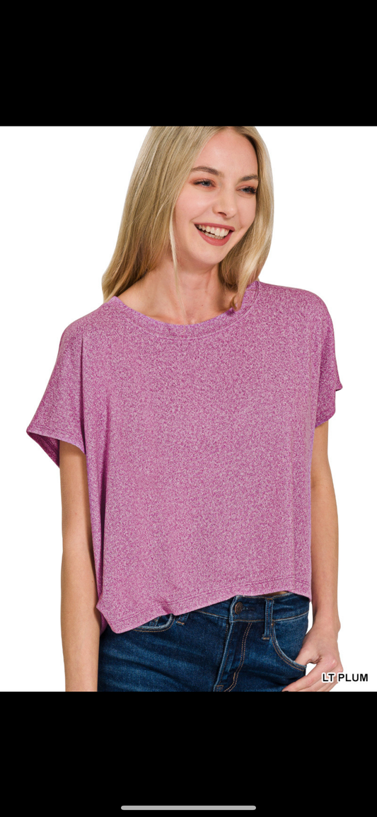 Zenana©️ Heathered Crop Top