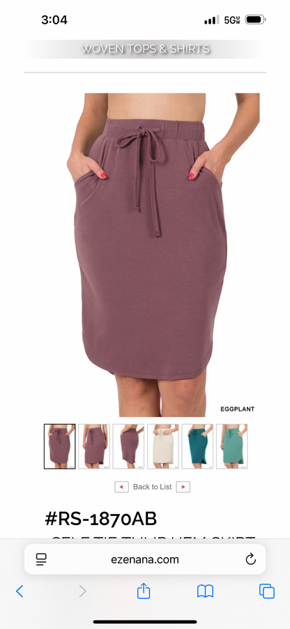 Zenana©️ Eggplant Knit Skirt