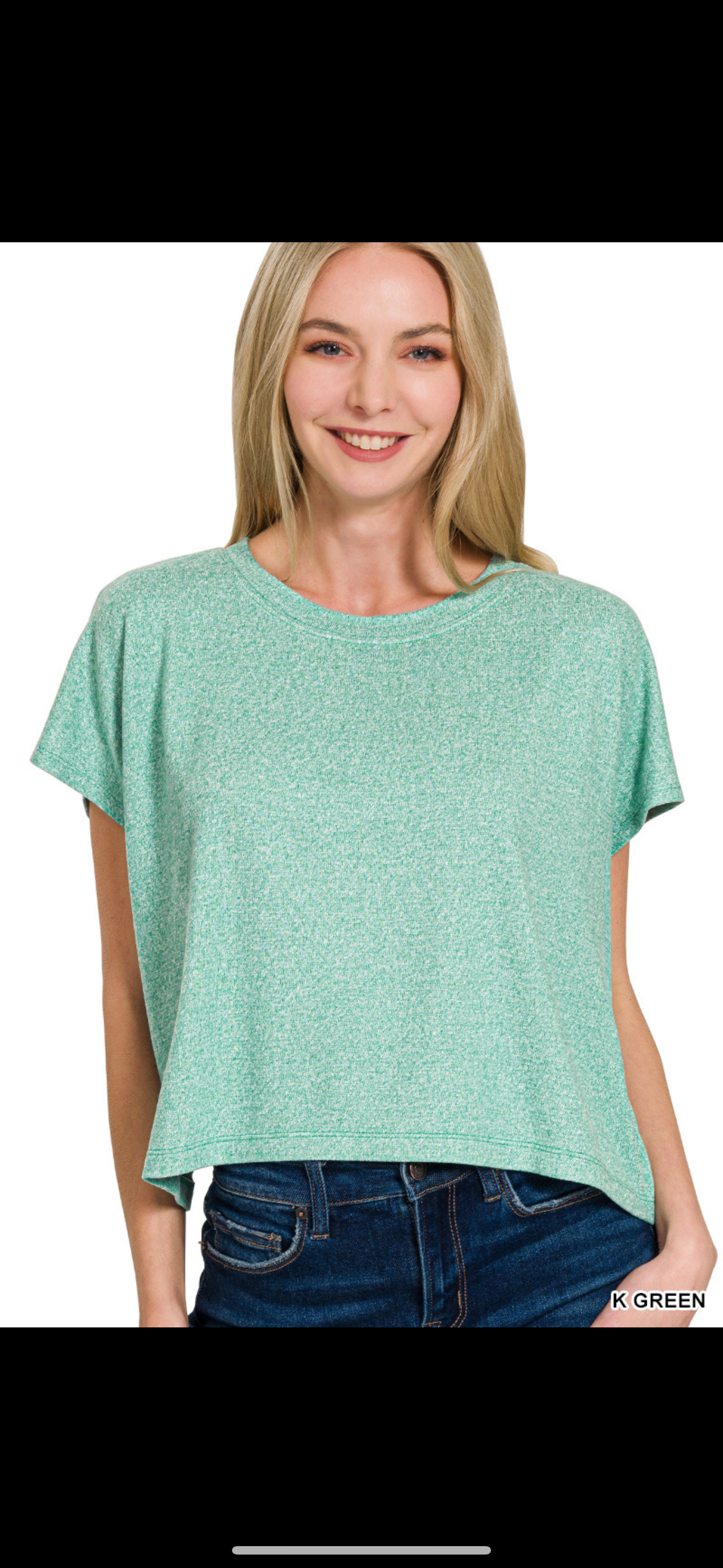 Zenana©️ Heathered Crop Top