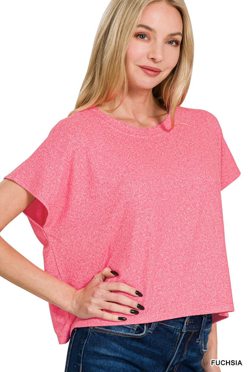 Zenana©️ Heathered Crop Top