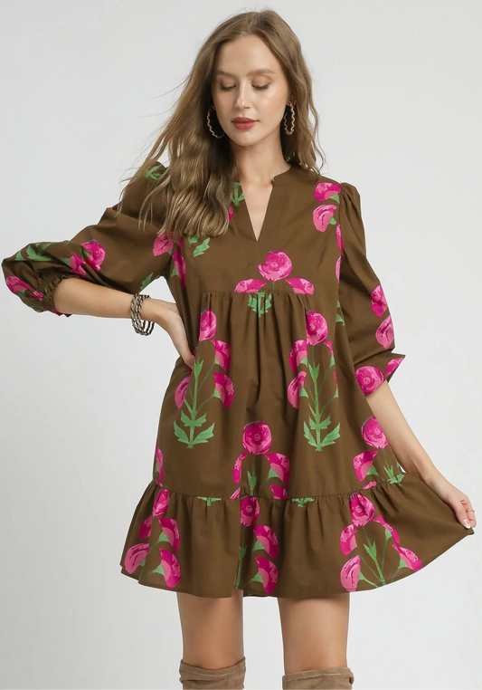 A Little Bit of Fall Dress, Brown