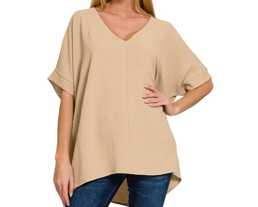 Zenana©️ Airflow V-Neck High-Low Top