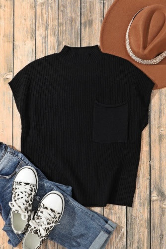 Ribbed Knit Sweater in Off-White, Black, Green, and Maroon