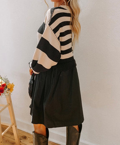 Striped and Solid Dress