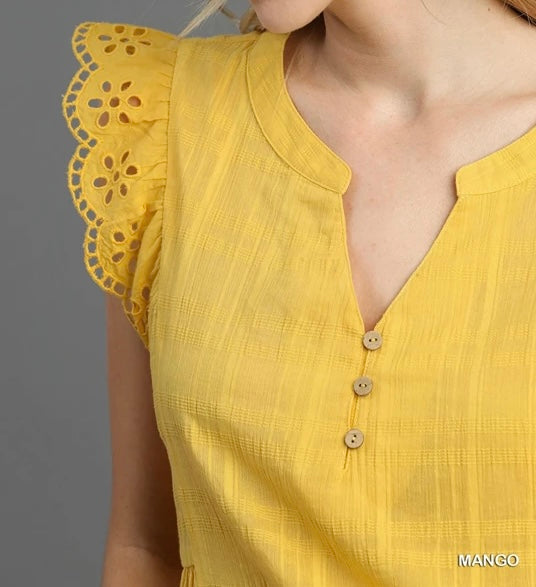 Umgee©️ Yellow Flowy Blouse