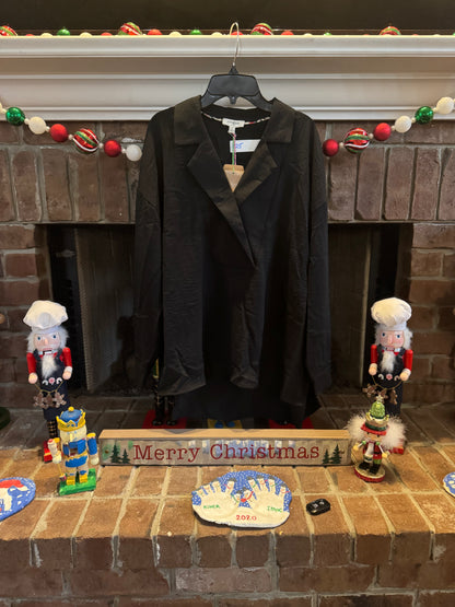 Umgee Black Oversized Blouse