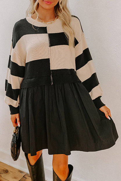 Striped and Solid Dress