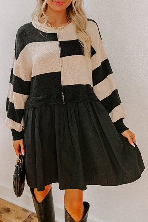Striped and Solid Dress