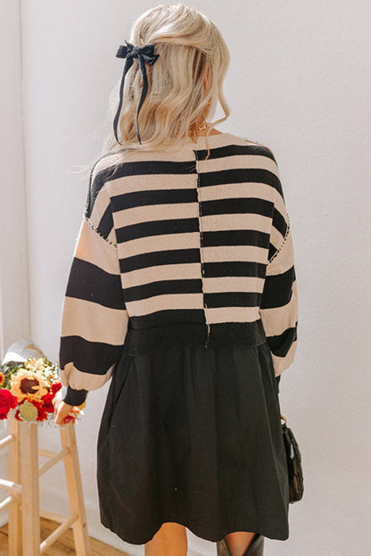 Striped and Solid Dress