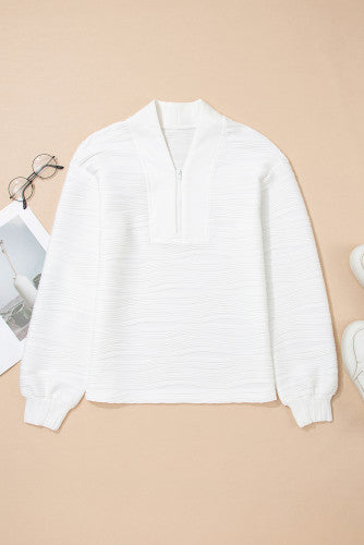 White Wave Blouse w/Zipper