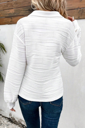 White Wave Blouse w/Zipper