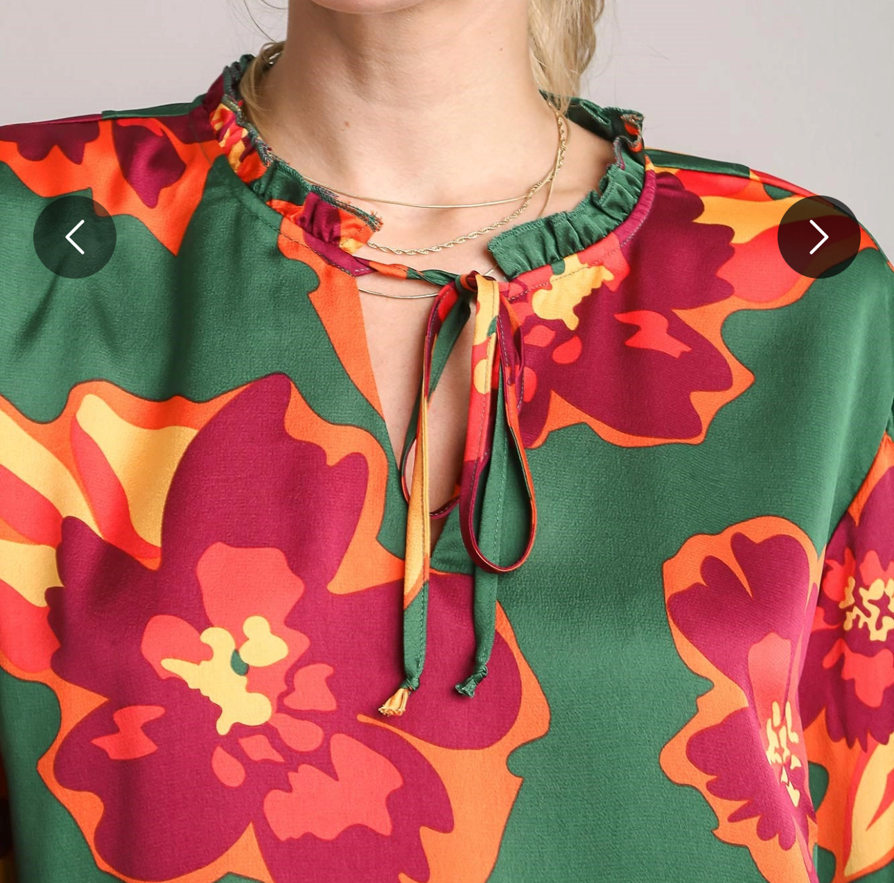 Umgee Green-Multi Blouse